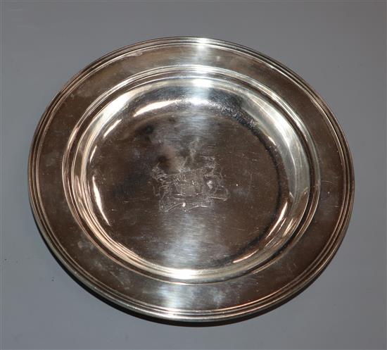 A George III silver bowl, engraved with the arms of the Duke of Somerset, Emes & Barnard, London, 1808, 8.5 oz.